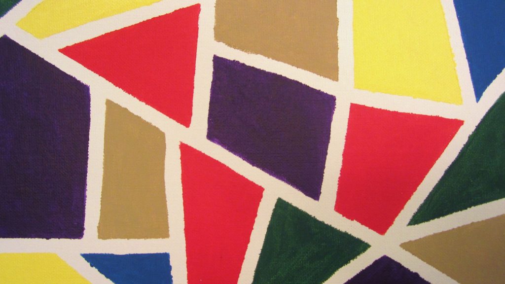 Easy Kids Acrylic Geometric Painting Project With Masking Tape 
