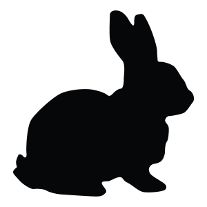 Rabbit Silhouette Stencil