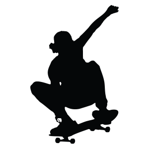 Skateboarder Silhouette Stencil