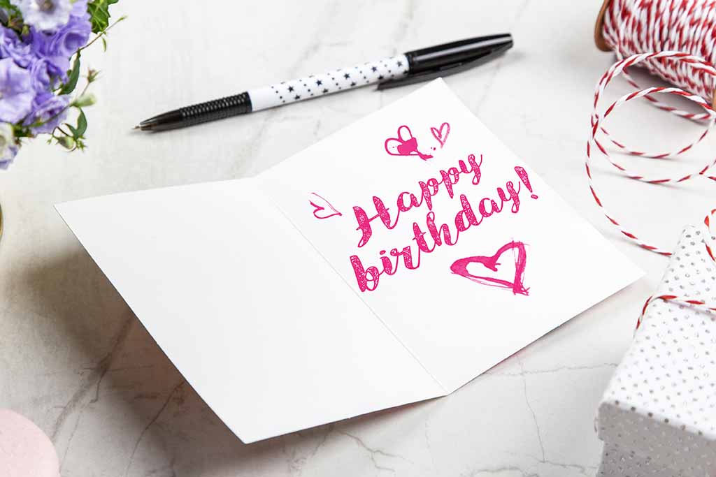 Open Birthday Card With Text Happy Birthday