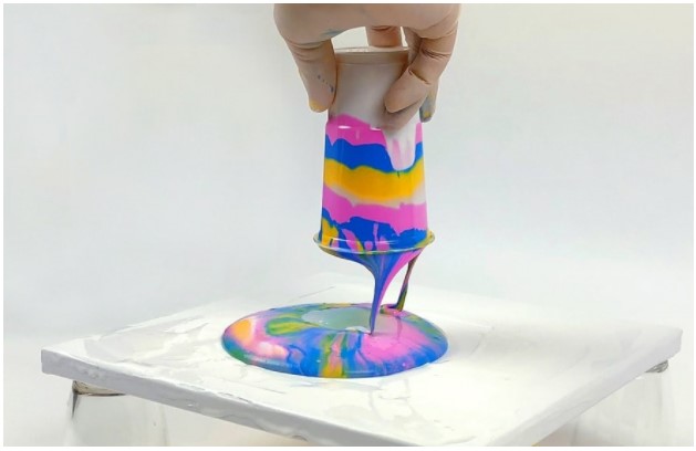 How to Make Pour Paintings  Fluid Art Tutorial (NO SILICONE) 
