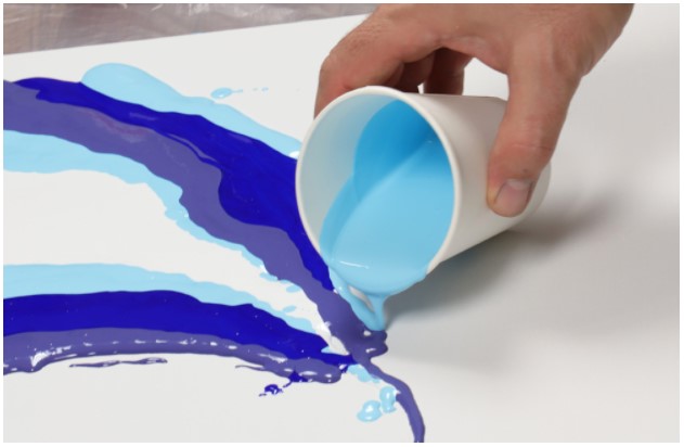 ONLY WATER - Acrylic Pour Painting for Small Budgets - Step by Step 