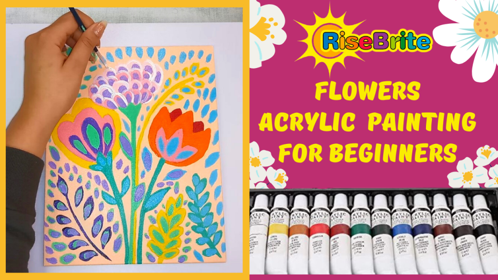 Easy Step By Step Acrylic Flower Painting For Beginner And Kids