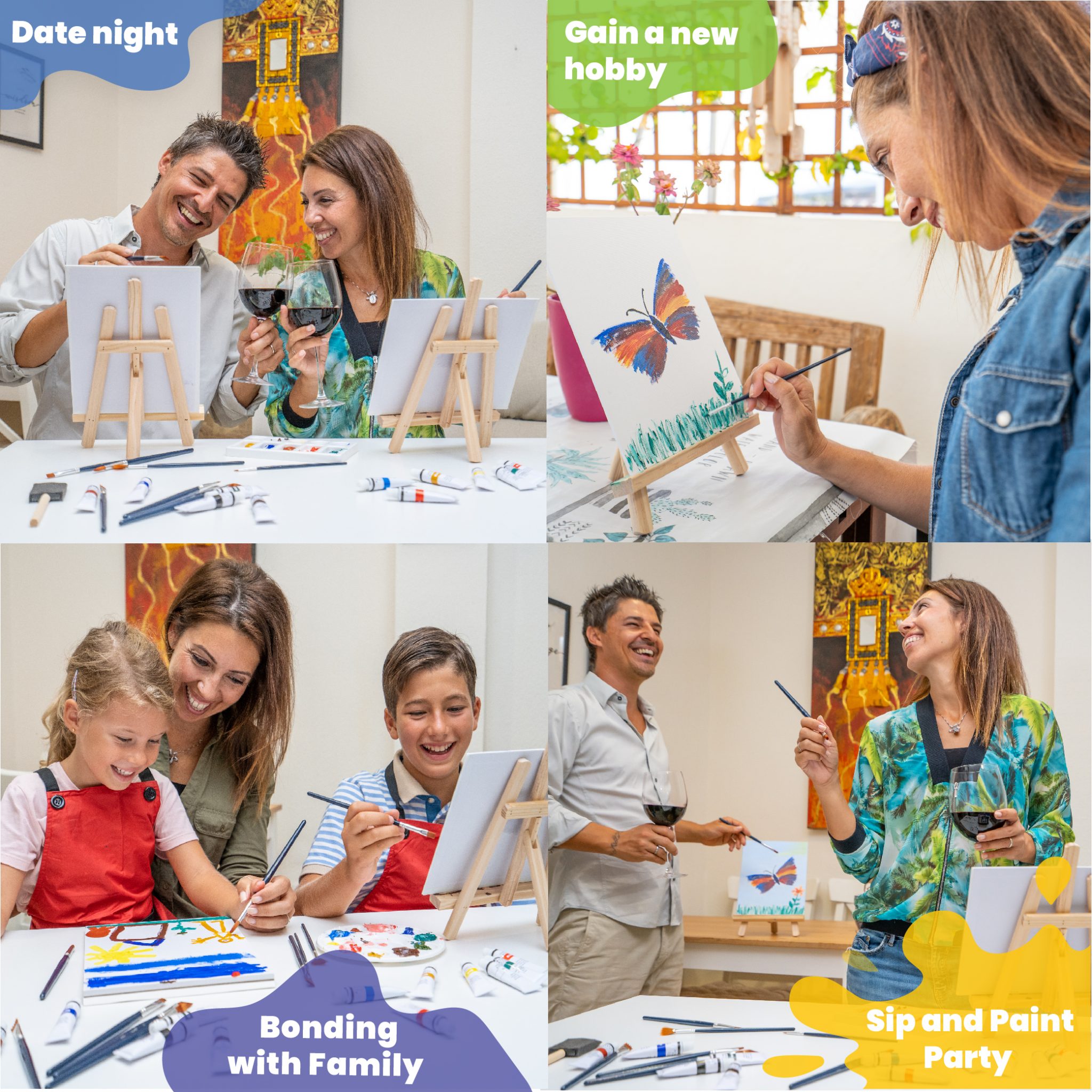 Acrylic Painting Set With Easel And Canvas 25pcs RiseBrite