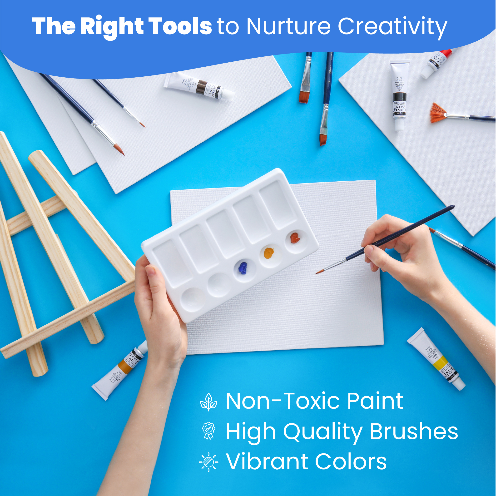 Paint Set for Kids | Premium Art Supplies for Boys & Girls | 27 Piece  Washable Paint Set Includes Canvas Panels Paint Brushes Kids Apron Tabletop  Art