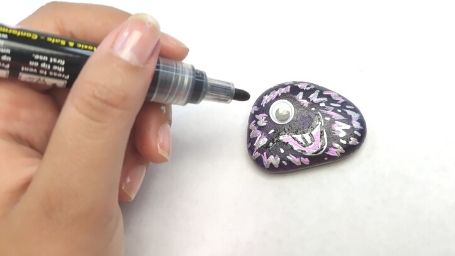 Step 13 Funny Monsters Rock Painting Tutorial Silver Acrylic Marker