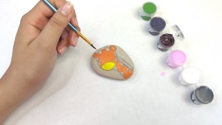 Step 12 Animal Rock Painting Tutorial Brown Acrylic Paint