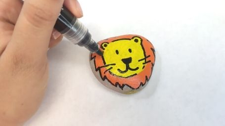 Step 15 Animal Rock Painting Tutorial Black Acrylic Marker