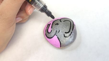 Step 17 Animal Rock Painting Tutorial Black Acrylic Marker