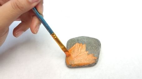 Step 15 Faces Rock Painting Tutorial Orange Acrylic Paint