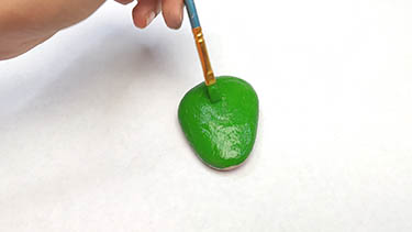 Kindness Rock Painting Tutorial Step 1: Painting The Background Green
