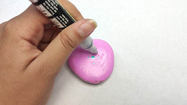 Mandala Rock Painting Tutorial Step 15: Outline The Dots With Acrylic Paint Marker