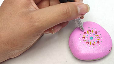 Mandala Rock Painting Tutorial Step 16: Add More Dots With Acrylic Paint Marker