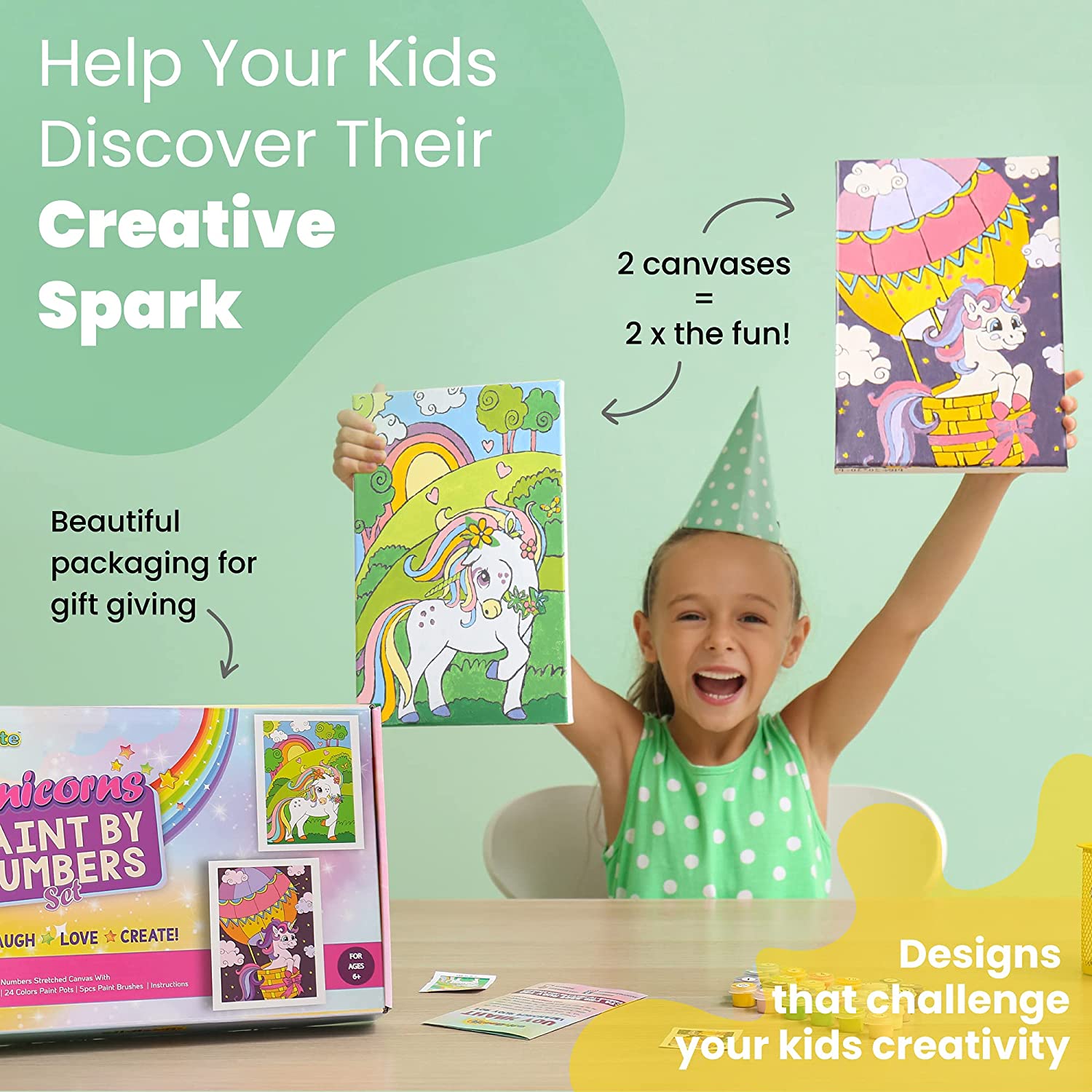 Paint by Numbers Kit for Kids- Fantasy unicorn – Deco26