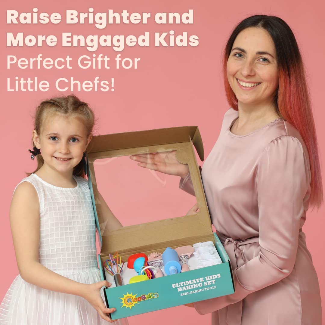 RiseBrite Real Kids Baking Set For Girls - Comes in a Perfect Gift Box