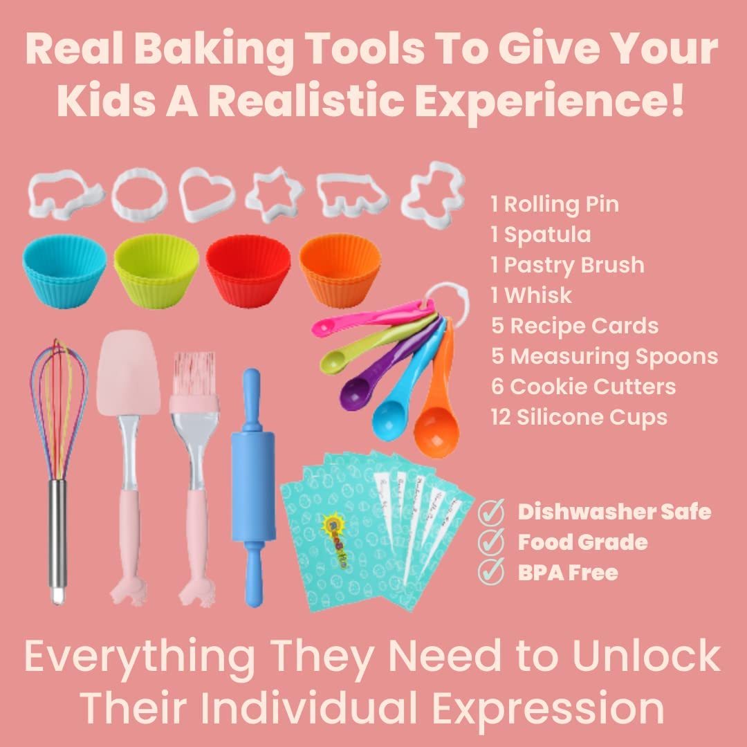 RiseBrite Real Kids Baking Set For Girls - Everything You Need to Unlock Their Individual Expression
