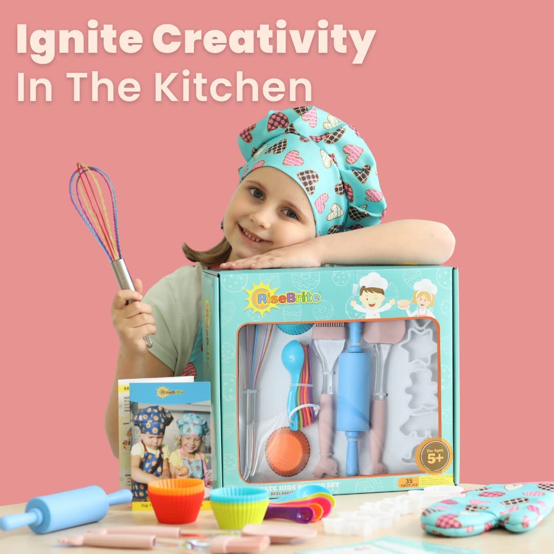 RiseBrite Real Kids Baking Set For Girls - Ignite Creativity In The Kitchen