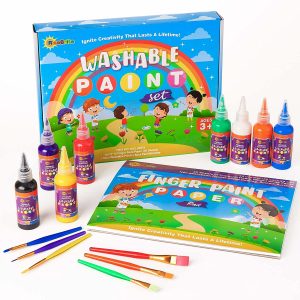 RiseBrite Washable Finger Painting Set For Toddlers and Kids