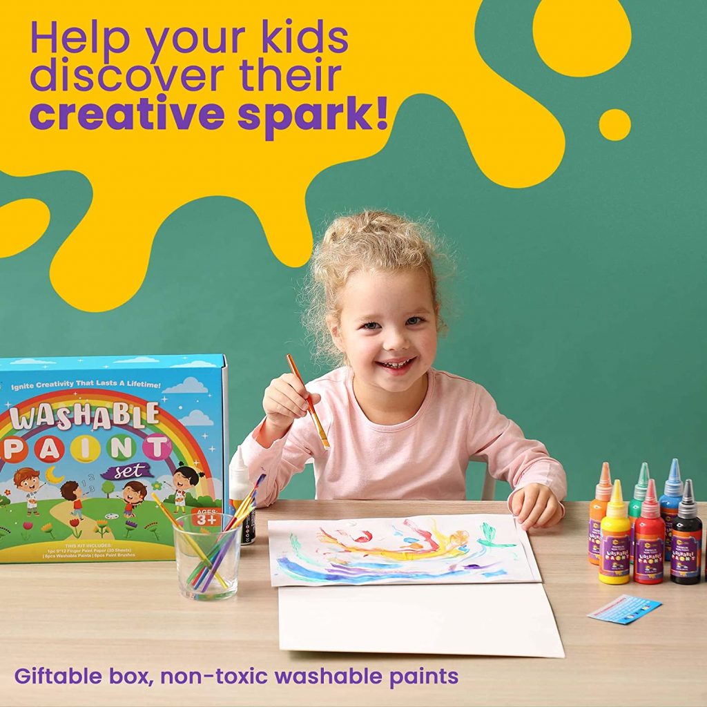 Washable Finger Painting Set for Toddlers and Kids - RiseBrite