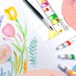 Super Easy Watercolor Rose And Tulip Flower Painting For Kids and Beginners