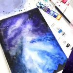 Easy Galaxy Watercolor Painting For Kids and Beginners
