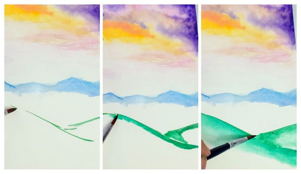 simple landscape painting for kids