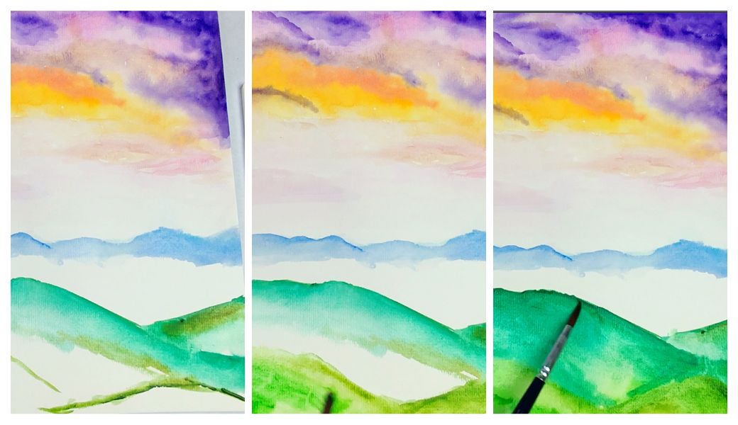 Easy Landscape Watercolor Painting For Kids and Beginners RiseBrite